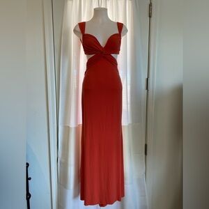 Bright Orange cutout dress
